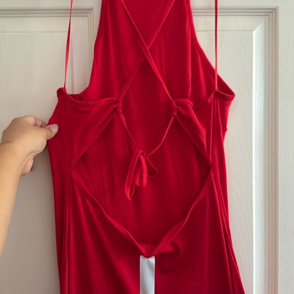 Savage X Fenty Red Rib Xssentials Slip Dress - Picture 5 of 5